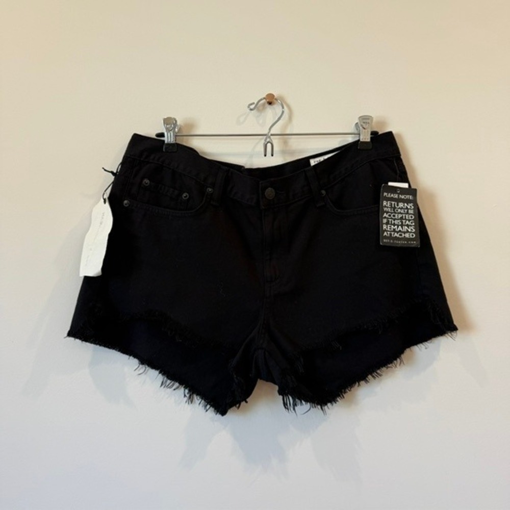 NWT rag & bone Black Denim Cutoff Jorts High Rise Shorts | Size 32 | $165